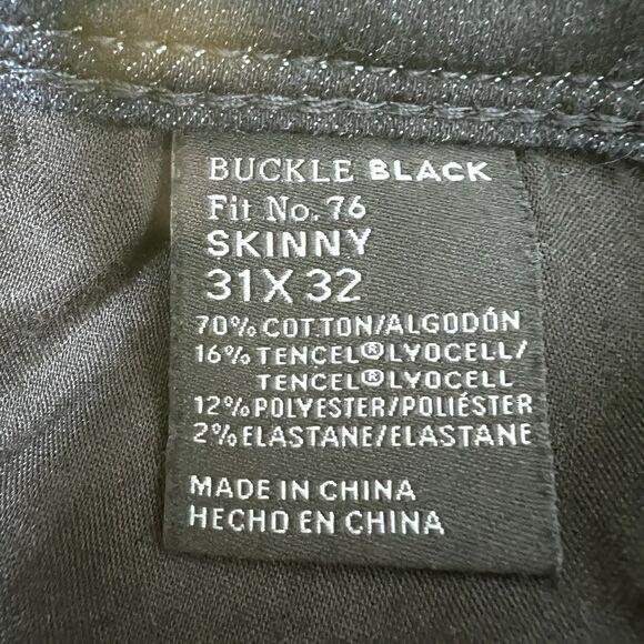 Buckle Black Skinny Jeans Womens Size 31x32 Blue Mid Rise Dark Wash Fit No. 76 - Picture 15 of 15